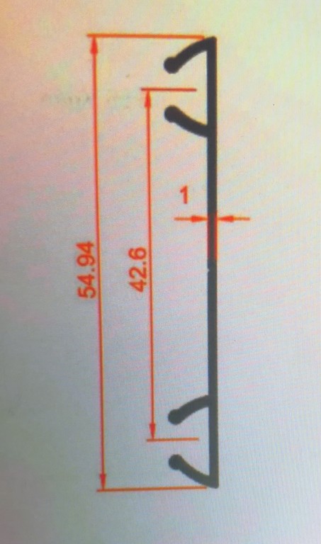 Ալյումինի ռելս 1788-2.2m սև